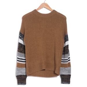 360 Sweater Italian Yarn Jayne Colorblock Sweater Brown Black White Size Small